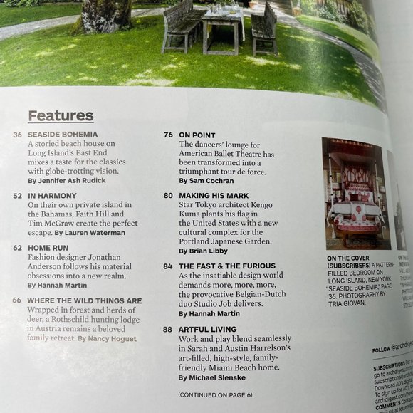 Architectural Digest Magazine July 2017 Vol 74 Issue 7 Home Interior Design u - Picture 4 of 7